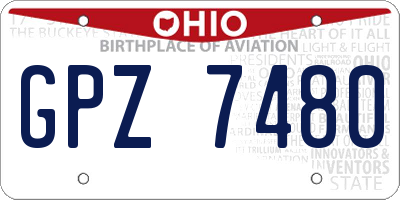 OH license plate GPZ7480