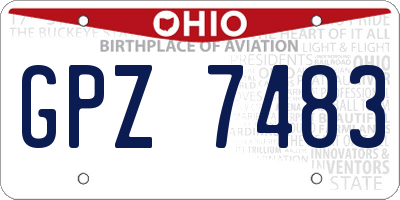 OH license plate GPZ7483