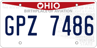 OH license plate GPZ7486