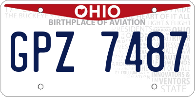 OH license plate GPZ7487