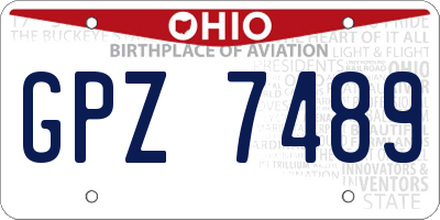 OH license plate GPZ7489
