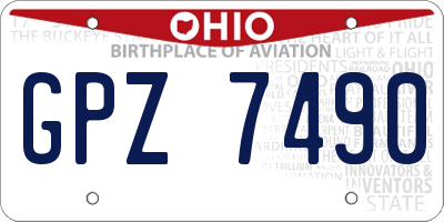 OH license plate GPZ7490