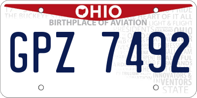 OH license plate GPZ7492