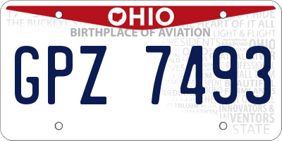 OH license plate GPZ7493