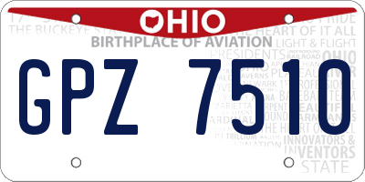 OH license plate GPZ7510