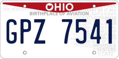 OH license plate GPZ7541