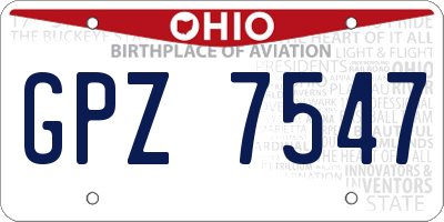 OH license plate GPZ7547