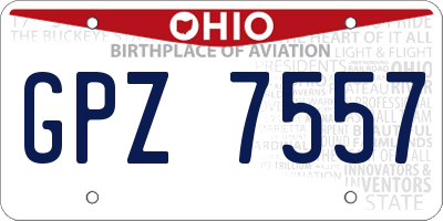 OH license plate GPZ7557