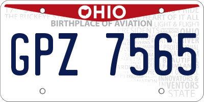 OH license plate GPZ7565