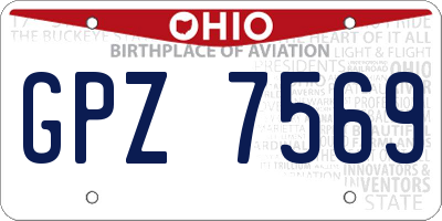 OH license plate GPZ7569
