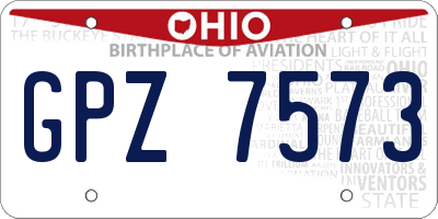 OH license plate GPZ7573