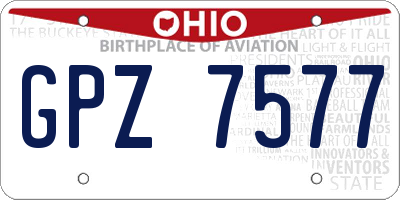 OH license plate GPZ7577