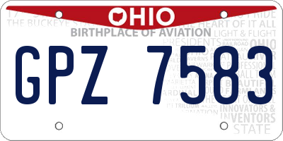 OH license plate GPZ7583