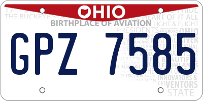 OH license plate GPZ7585
