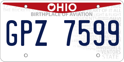 OH license plate GPZ7599