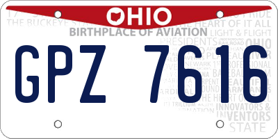 OH license plate GPZ7616