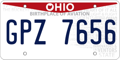 OH license plate GPZ7656