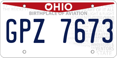 OH license plate GPZ7673