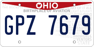 OH license plate GPZ7679