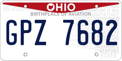 OH license plate GPZ7682