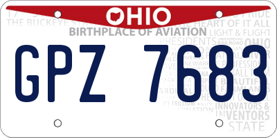 OH license plate GPZ7683