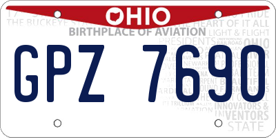 OH license plate GPZ7690