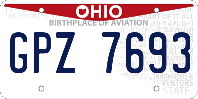 OH license plate GPZ7693