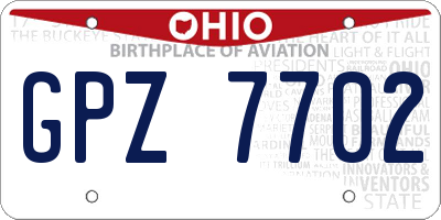 OH license plate GPZ7702