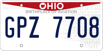 OH license plate GPZ7708