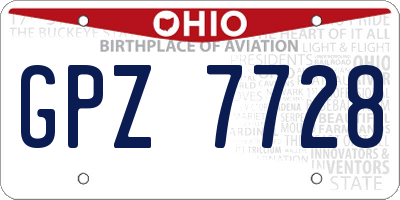 OH license plate GPZ7728