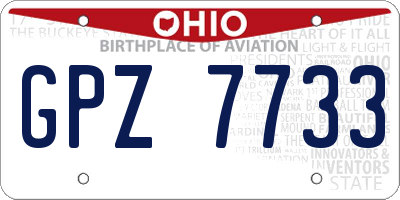 OH license plate GPZ7733