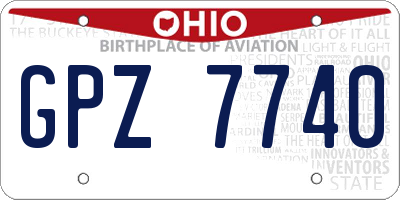 OH license plate GPZ7740