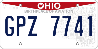OH license plate GPZ7741