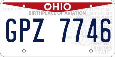 OH license plate GPZ7746