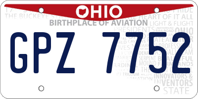 OH license plate GPZ7752