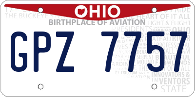 OH license plate GPZ7757