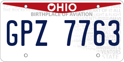 OH license plate GPZ7763