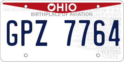 OH license plate GPZ7764