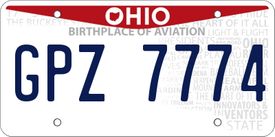 OH license plate GPZ7774