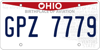 OH license plate GPZ7779
