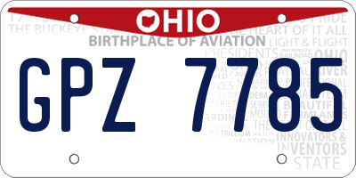 OH license plate GPZ7785