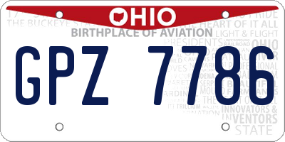 OH license plate GPZ7786