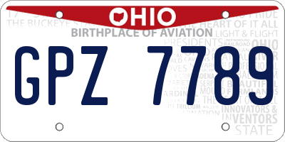 OH license plate GPZ7789