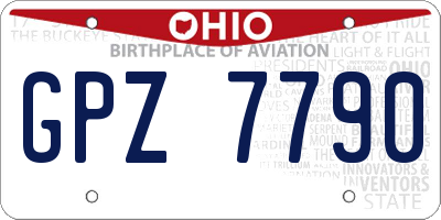 OH license plate GPZ7790