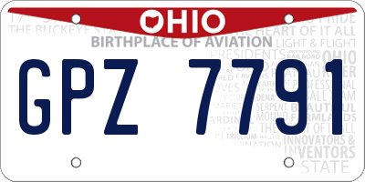 OH license plate GPZ7791