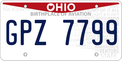 OH license plate GPZ7799