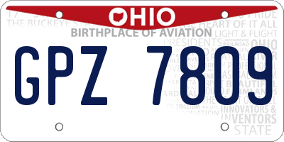 OH license plate GPZ7809