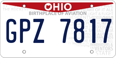 OH license plate GPZ7817