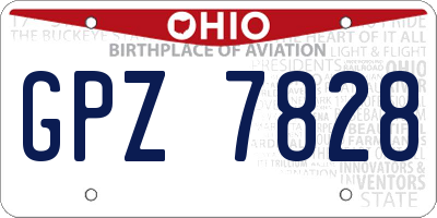 OH license plate GPZ7828