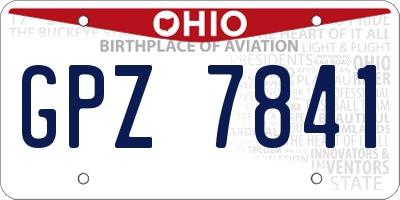 OH license plate GPZ7841